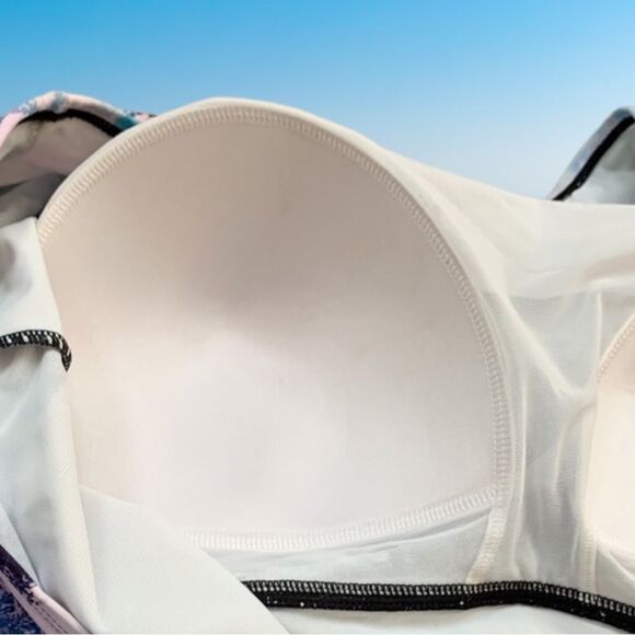 Torrid Blue Ocean Waves Active Wireless Scoop Back One Piece Swimsuit NEW - Picture 9 of 14